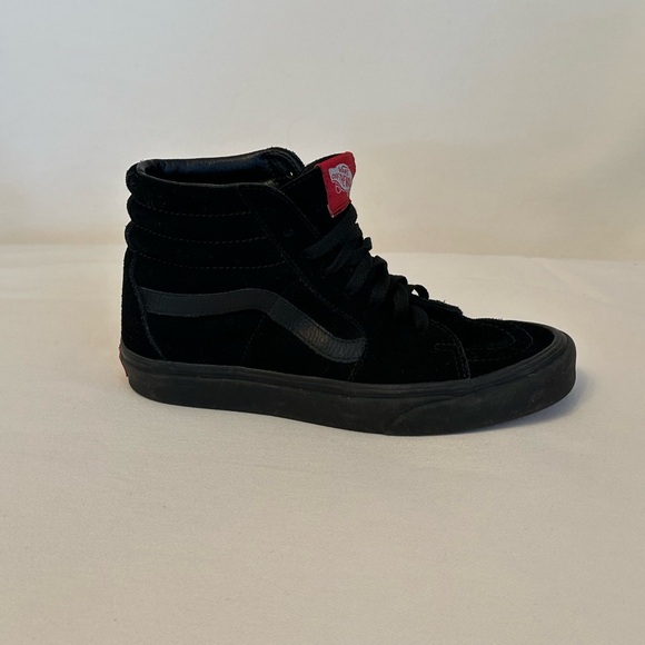 !! SOLD !! Black Vans Sk8 Hi shoes, very lightly worn Unisex Men’s 7/womens 8.5 - Picture 3 of 8